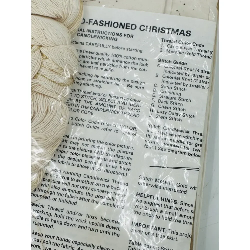 Candlewick Christmas Tree Skirt Unopened Kit Vintage Creative Circle Needlework